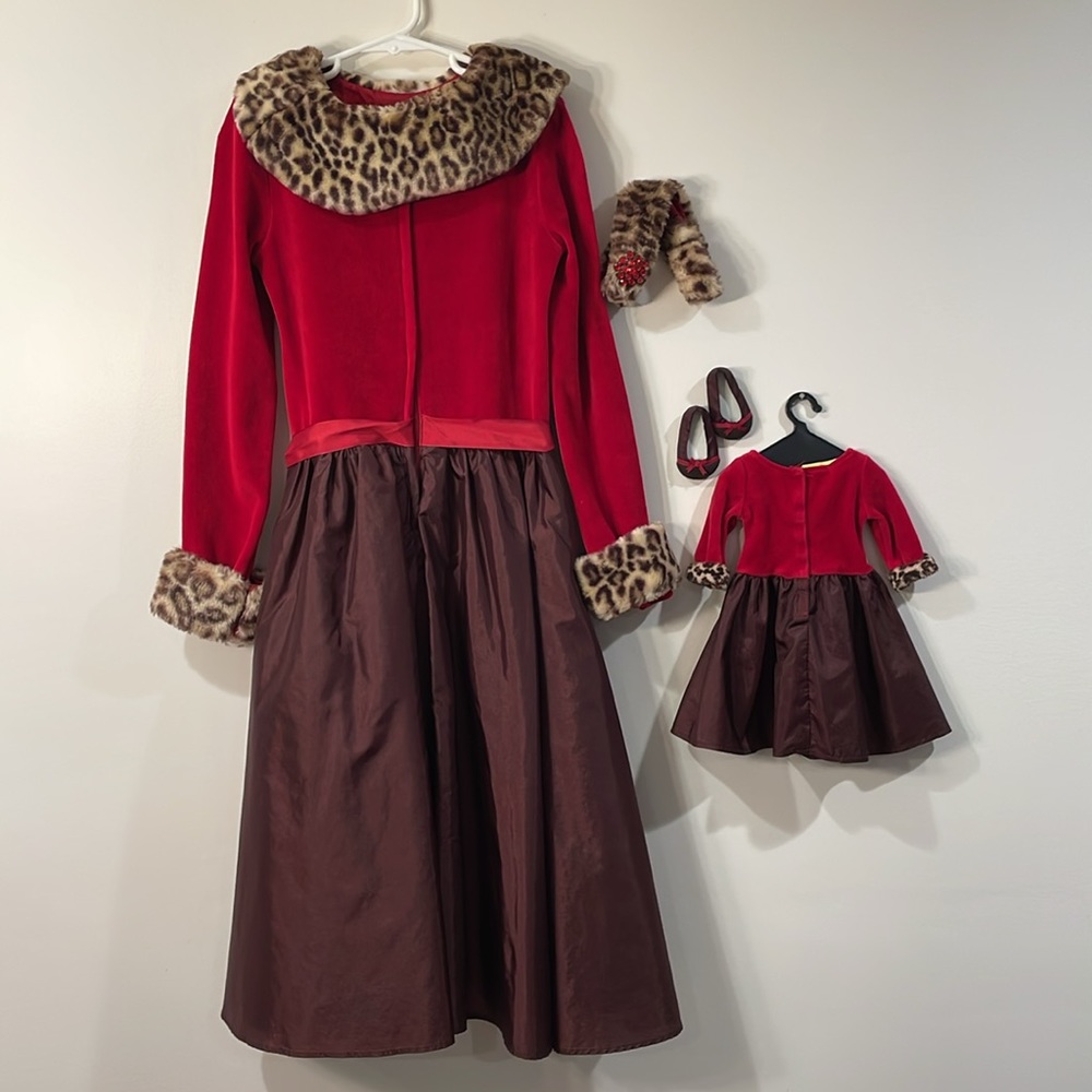 American Girl Chocolate Cherry Dress Set, Girl (Size 7) + Doll Outfits - Picture 10 of 11